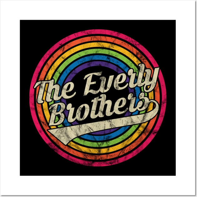 The Everly Brothers - Retro Rainbow Faded-Style Wall Art by MaydenArt